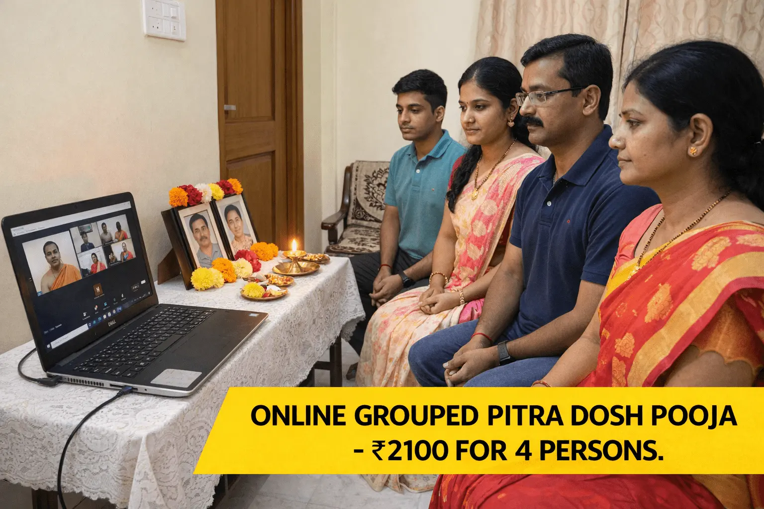 Online grouped pitra shanti pooja 4 person