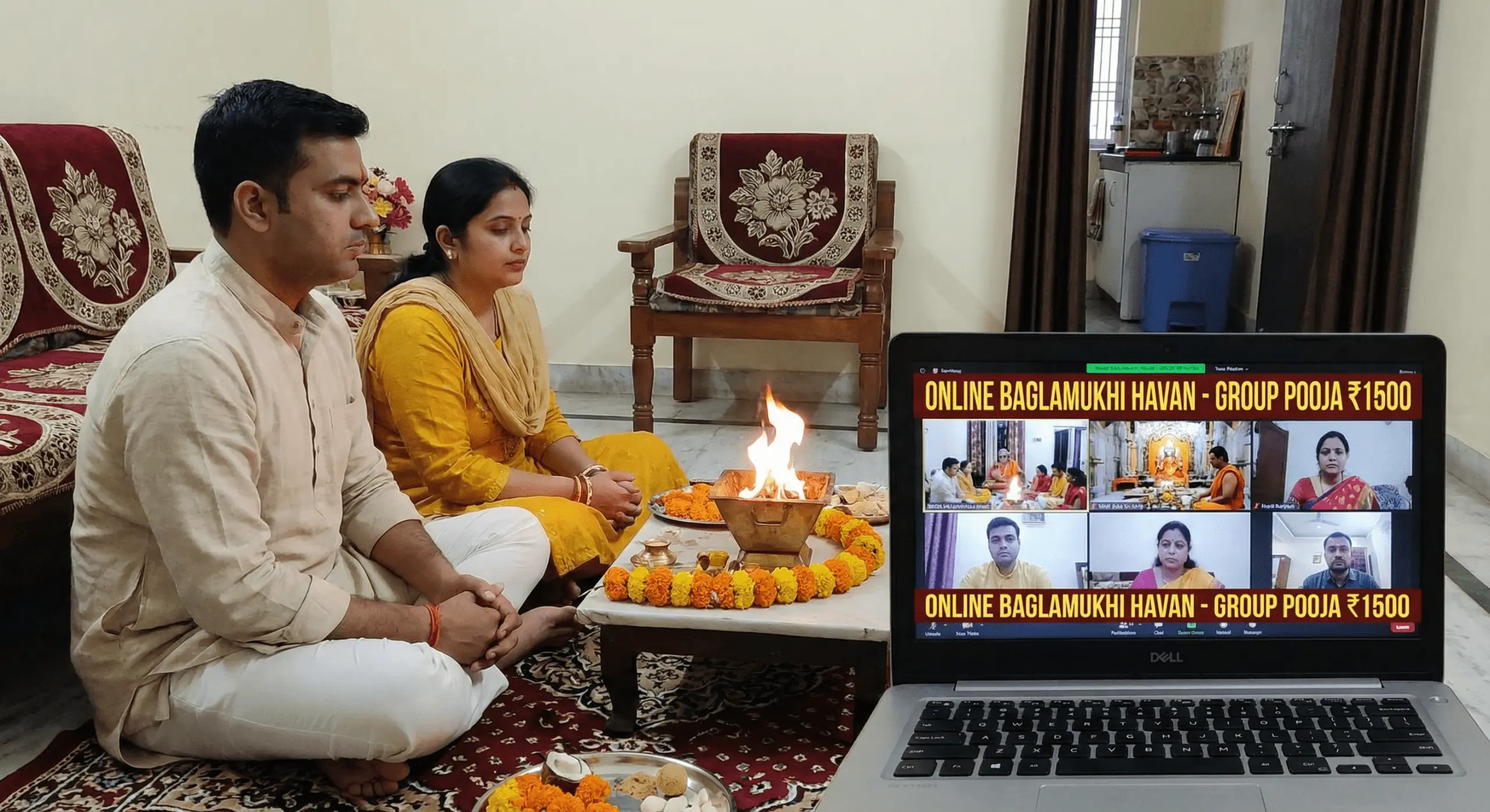 Online Grouped Baglamukhi Havan (2 Persons)